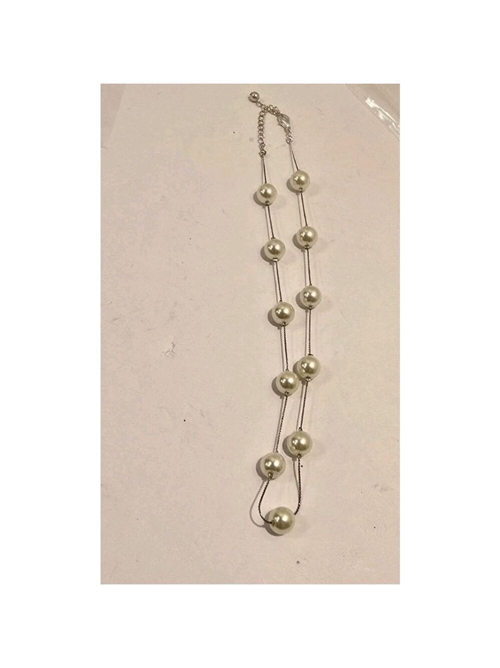 Vintage Carolee Gray Pearl Illusion Necklace 16" (Fas-266)